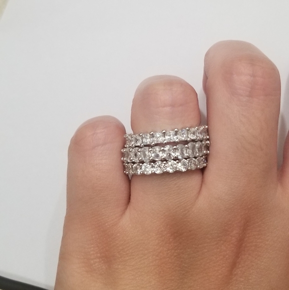 3Pc sterling silver Eternity Band - Picture 3 of 7